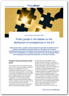Cover Public goods in the debate on the distribution of competences in the EU