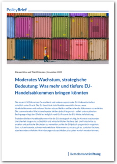 Cover Moderates Wachstum, strategische Bedeutung: Was mehr und tiefere EU-Handelsabkommen bringen könnten