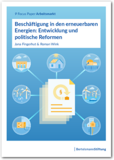 Cover Beschäftigung in den erneuerbaren Energien: Entwicklung und politische Reformen