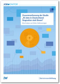 Cover Zusammenfassung der Studie "KI-Jobs in Deutschland: Stagnation statt Boom"