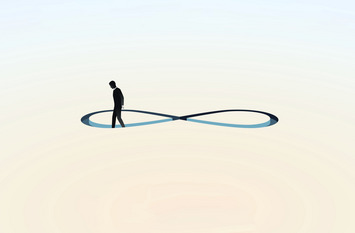 Man moves along an infinity symbol
