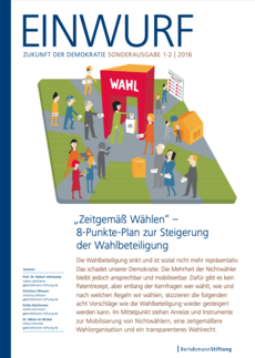 Cover EINWURF Sonderausgabe 1-2/2016 - "Zeitgemäß Wählen" – 8-Punkte-Plan zur Steigerung der Wahlbeteiligung