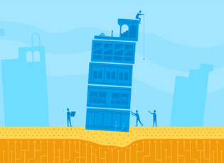 Ein zu sehen, der etwas schief ist