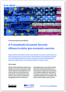Cover A Transatlantic Economic Security Alliance to deter geo-economic coercion