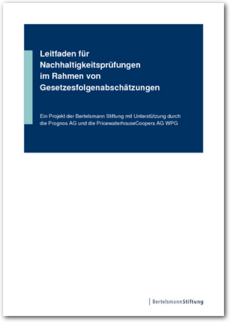 Cover Leitfaden für Nachhaltigkeitsprüfungen im Rahmen von Gesetzesfolgenabschätzungen                    