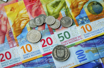 Switzerland money banknotes and coins