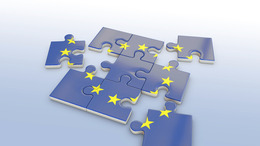 Europe puzzle flag, 3d rendering