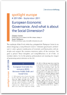 Cover spotlight europe 04/2011: European Economic Governance. And what is about the Social Dimension?