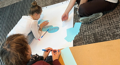 Das Bild zeigt Impressionen aus der Jugend-/ Zukunfskonferenz in Berlin. In der Jugendliche zu verschiedenen Themen an Workshops teilgenommen haben.