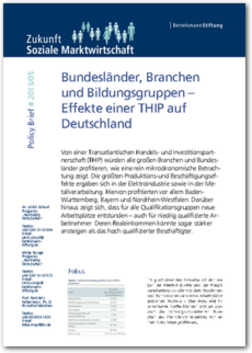 Cover Policy Brief #2013/05: <br/>Bundesländer, Branchen und Bildungsgruppen – Effekte einer THIP auf Deutschland
