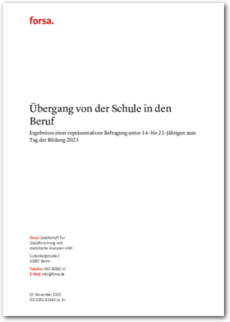 Cover Übergang von der Schule in den Beruf