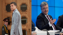 Volodymyr Selensky wendet Petro Poroschenko den Rücken zu