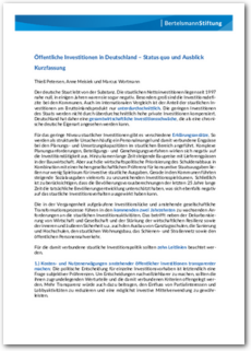 Cover Kurzfassung | Öffentliche Investitionen in Deutschland – Status quo und Ausblick
