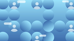Blaue Kreise mit Personen Emojis zu sehen