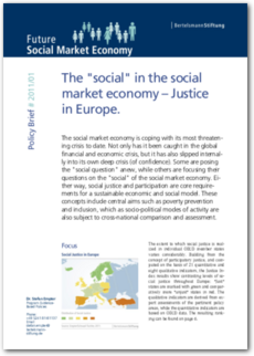 Cover Policy Brief #2011/01:<br/> The "social" in the social market economy - Justice in Europe