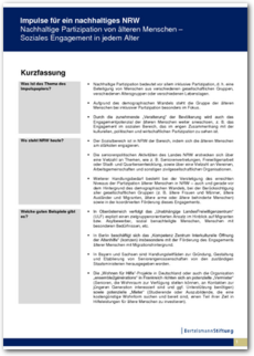 Cover Kurzfassung <br/> Impulse für ein <br/> nachhaltiges NRW - Partizipation