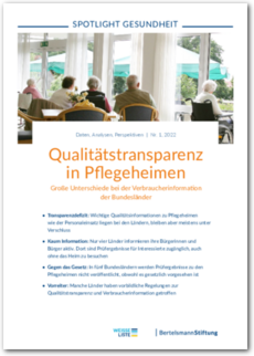 Cover SPOTLIGHT Gesundheit: Qualitätstransparenz in Pflegeheimen
