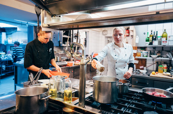 Küche des Gasthauses Sindel in Feuchtwangen.