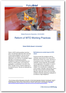 Cover Reform of WTO Working Practices