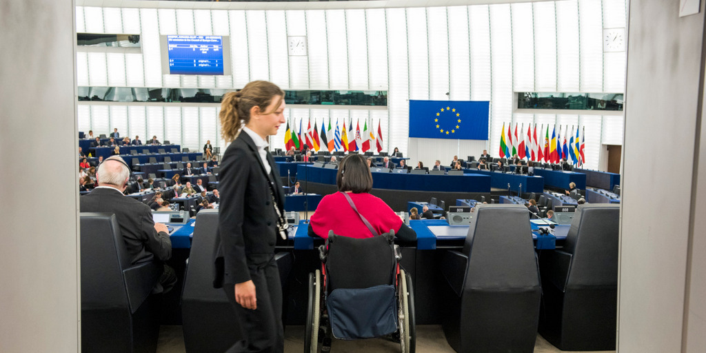 View at a plenary session of the European Parliament in Straßbourg.