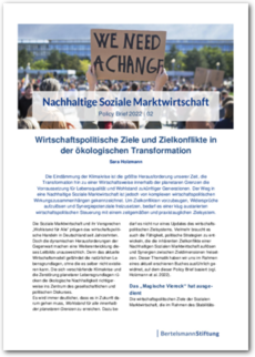 Cover Policy Brief 2022 | 02: Wirtschaftspolitische Ziele und Zielkonflikte in der ökologischen Transformation