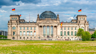 The Reichstag building in Berlin, seat of the German parliament, the Bundestag.