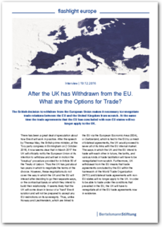 Cover flashlight europe: After the UK has Withdrawn from the EU. What are the Options for Trade?