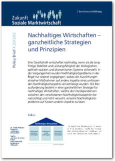 Cover Policy Brief #2012/03: <br/>Nachhaltiges Wirtschaften – ganzheitliche Strategien und Prinzipien