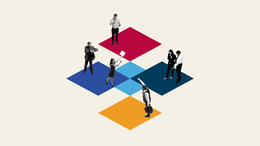 People on coloured fields