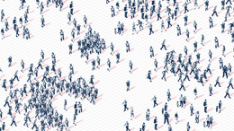 Many little people walking around.