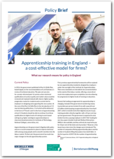 Cover Policy Brief: Apprenticeship training in England - a cost-effective model for firms?