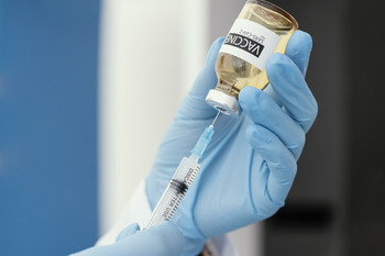 syringe with corona vaccine