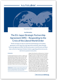 Cover The EU-Japan Strategic Partnership Agreement (SPA) – Responding to the Crisis of the Liberal World Order