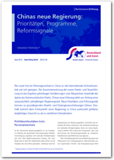 Cover Die Agenda der neuen Regierung Chinas