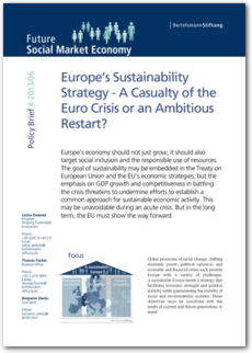 Cover Policy Brief #2013/06: <br/>Europe’s Sustainability Strategy - A Casualty of the Euro Crisis or an Ambitious Restart?