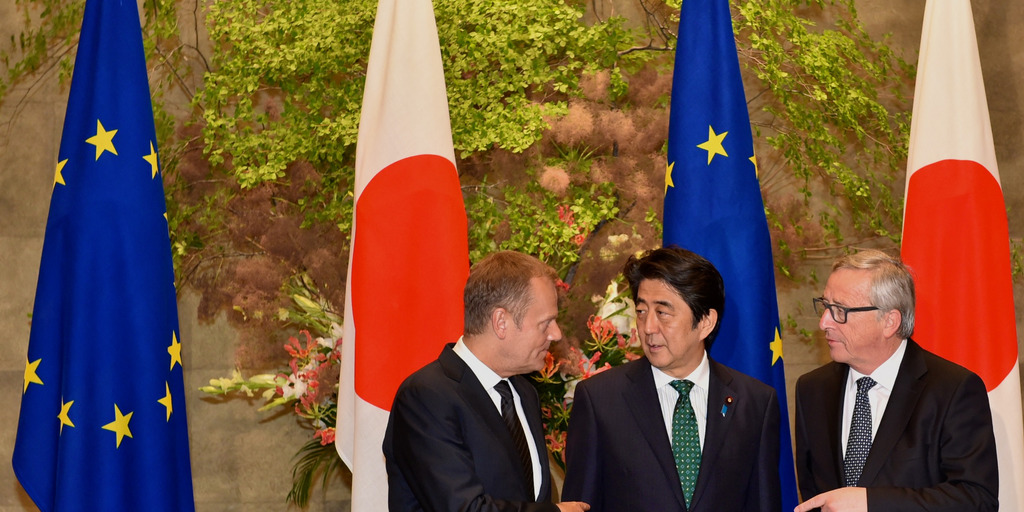 Tusk, Abe and Juncker