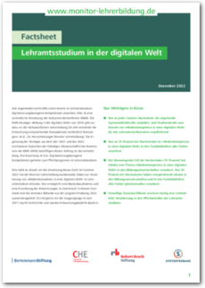 Cover Factsheet - Lehramtsstudium in der digitalen Welt