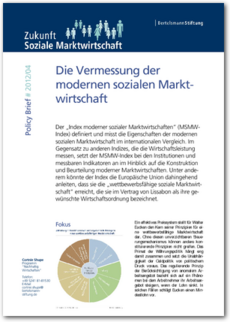 Cover Policy Brief #2012/04: <br/>Die Vermessung der modernen sozialen Marktwirtschaft