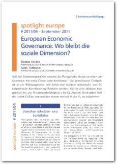 Cover spotlight europe 04/2011: European Economic Governance: Wo bleibt die soziale Dimension?