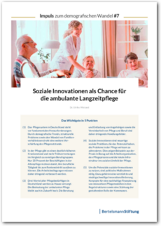 Cover Impuls zum demografischen Wandel #7: Soziale Innovationen als Chance für die ambulante Langzeitpflege