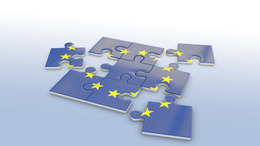 Europe puzzle flag, 3d rendering