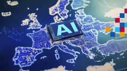 Weltkarte in blau mit einem AI Logo in der Mitte