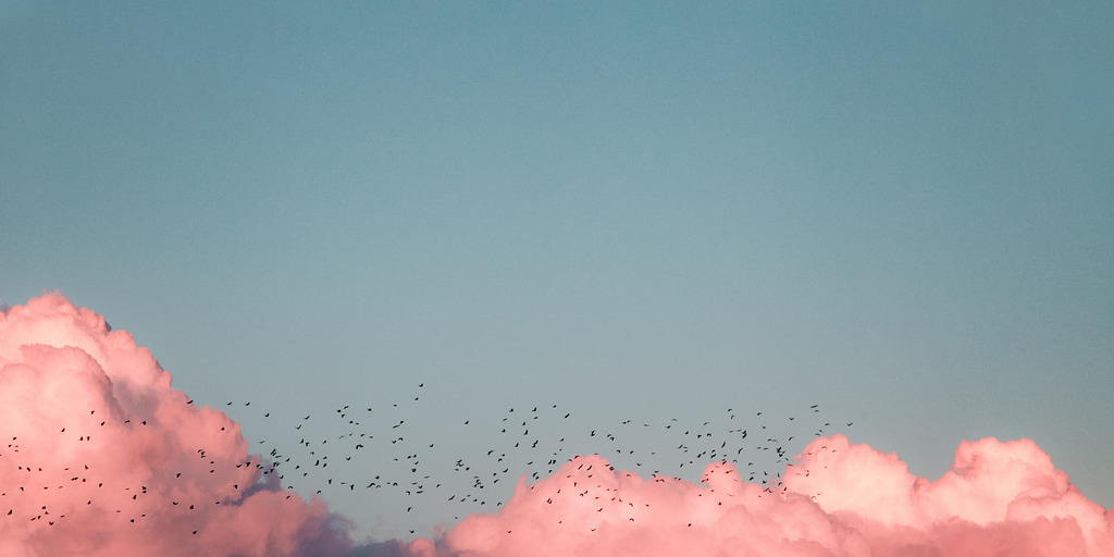 Himmel mit rosa Wolken zu sehen