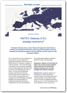 Cover Flashlight europe 01/2019: INSTEX: Gateway to EU strategic autonomy?