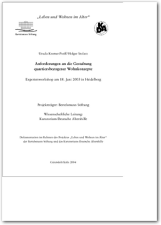 Cover Anforderungen an die Gestaltung quartiersbezogener Wohnkonzepte