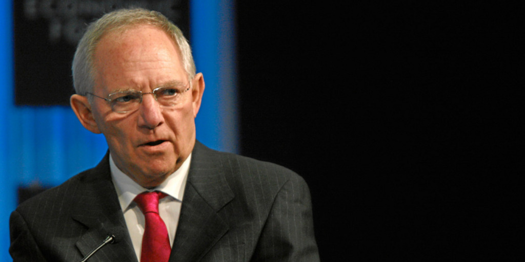 Bundesfinanzminister Wolfgang Schäuble spricht bei einer Diskussionsveranstaltung.