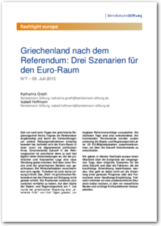 Cover flashlight europe 07/2015: Griechenland nach dem Referendum: Drei Szenarien für den Euro-Raum