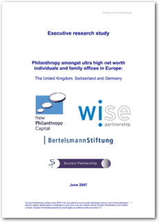 Cover Philanthropy amongst ultra high net worth in Europe                                                    