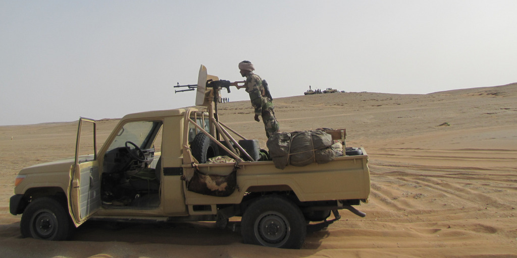 armed soldier on Tunis beach
