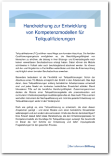 Cover Handreichung zur Entwicklung von Kompetenzmodellen für Teilqualifizierungen